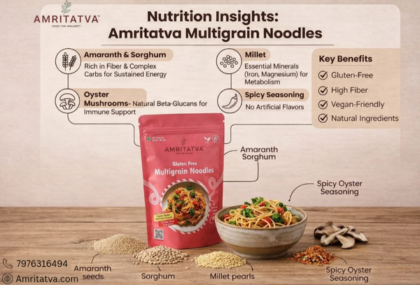 Amritatva gluten-free multigrain noodles with mushroom seasoning — no maida, millet-based, healthy noodles India