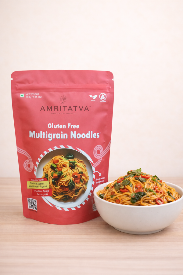 Amritatva Gluten-Free Multigrain Noodles - no maida, millet-based, comes with mushroom seasoning