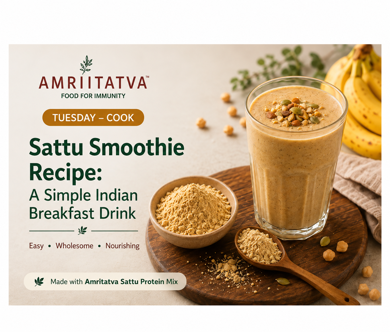 Sattu Smoothie Recipe: A Simple Indian Breakfast Drink