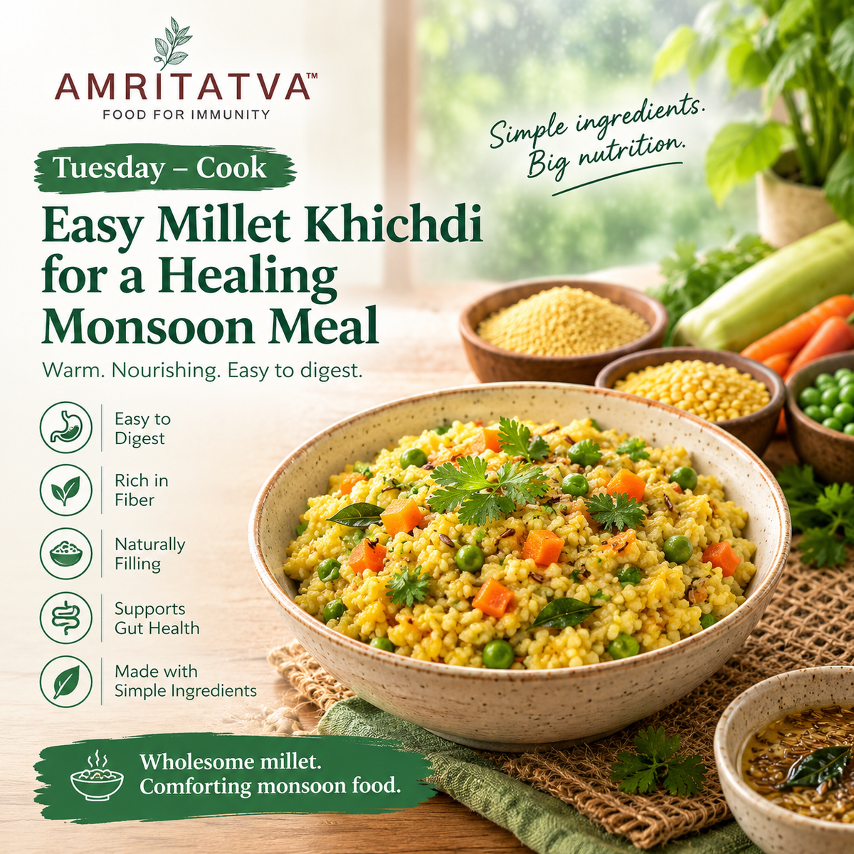 Easy Millet Khichdi for a Nourishing Monsoon Meal