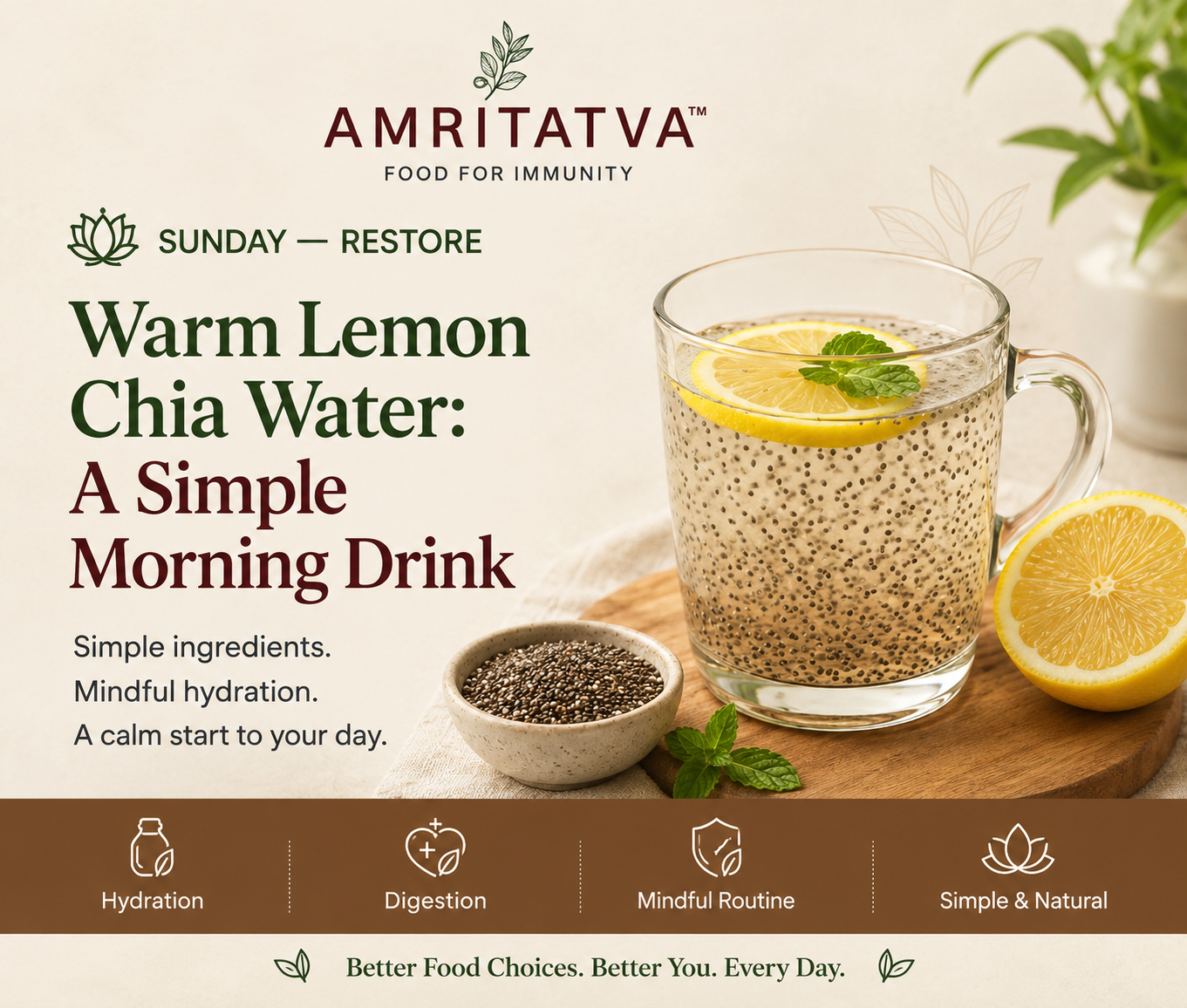 Warm Lemon Chia Water: A Simple Morning Drink