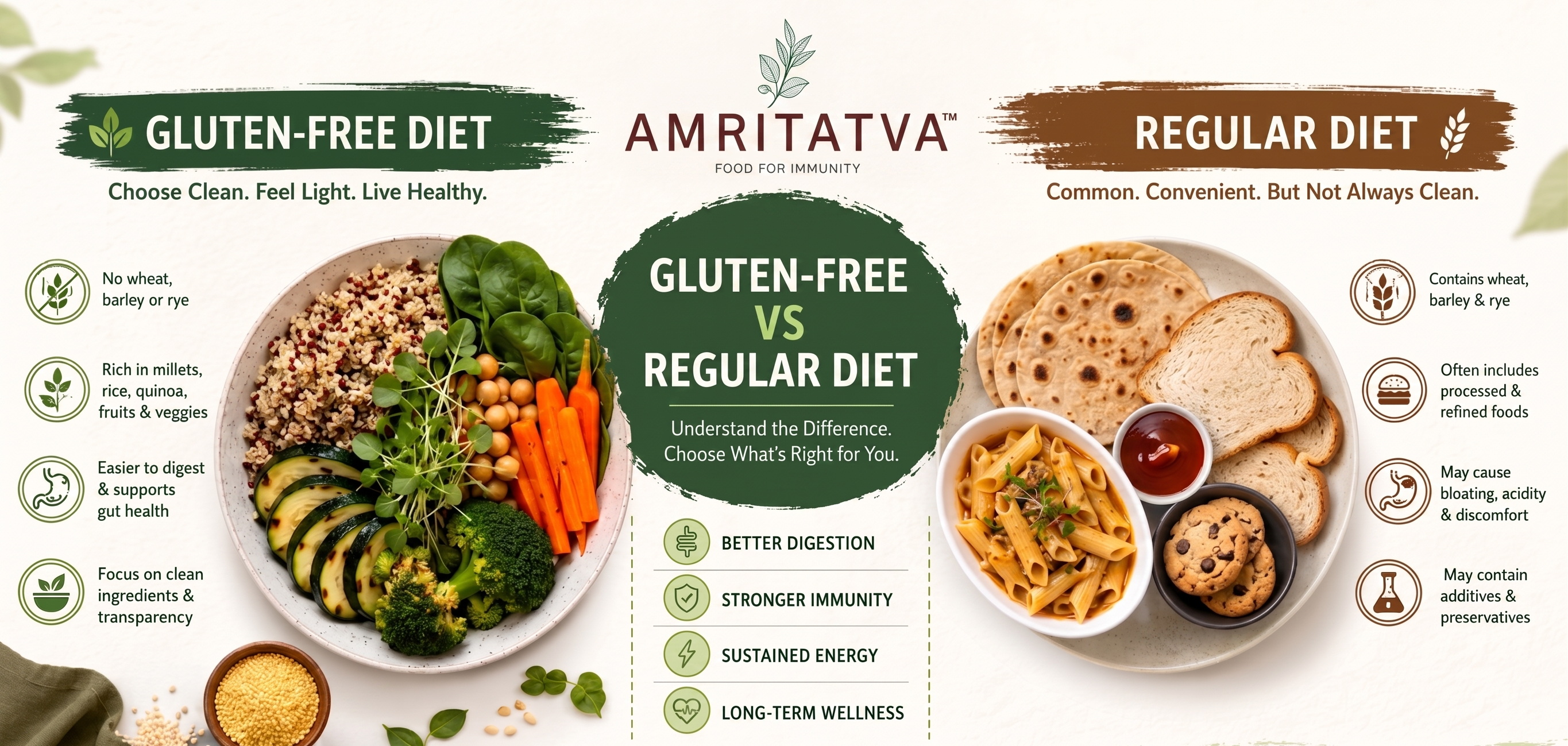 Gluten-free vs regular diet comparison — who benefits and what actually differs