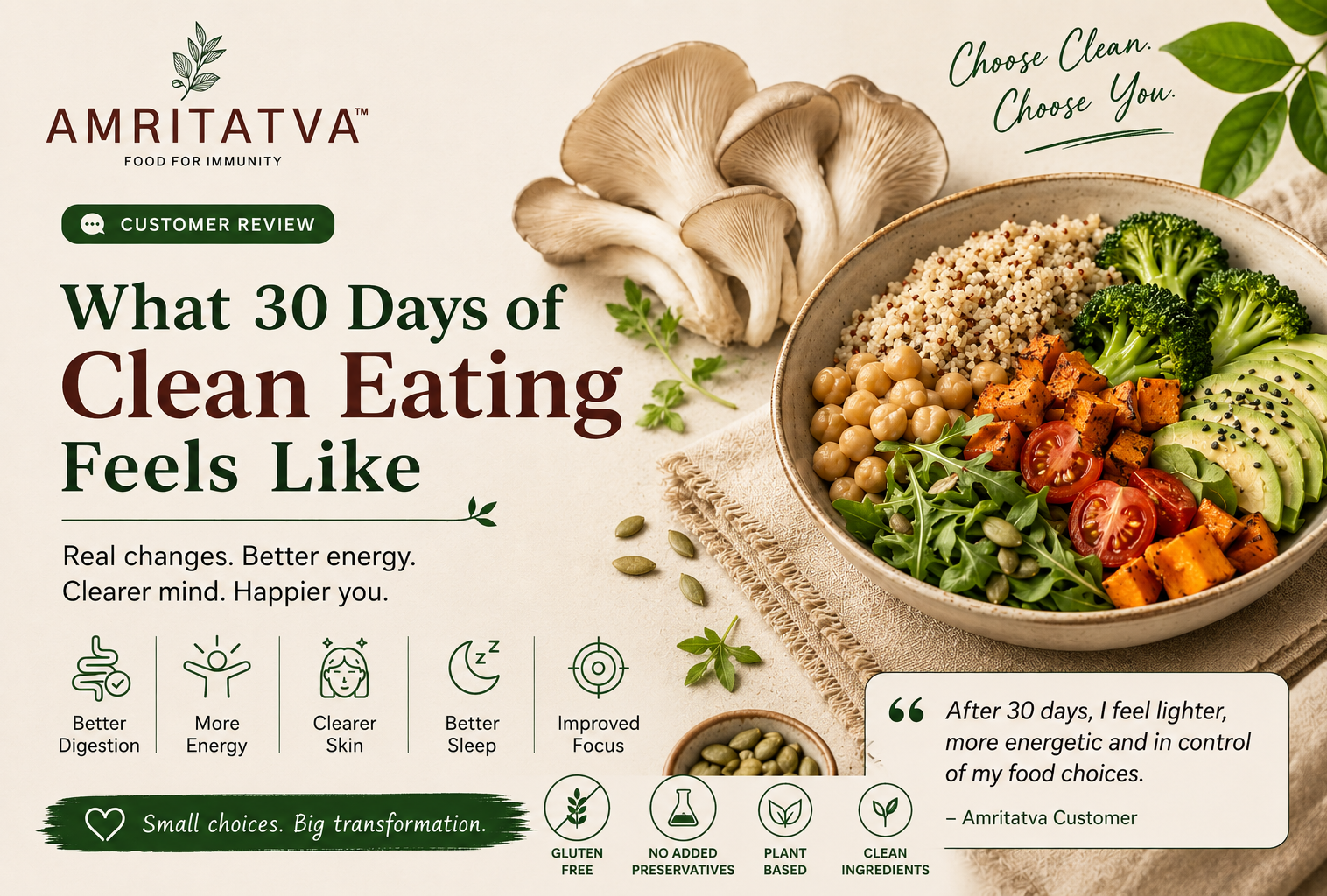 30 days clean eating results — no maida, no MSG, real changes in energy and digestion