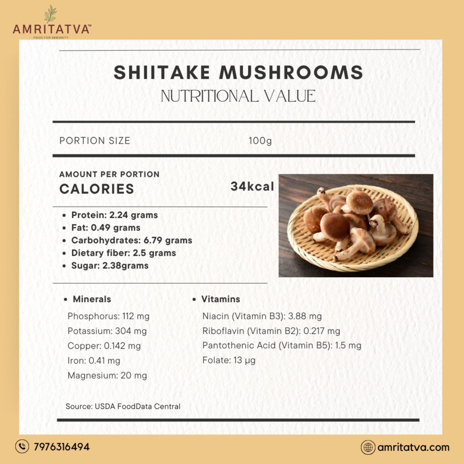 Amritatva Dried Shiitake Mushrooms