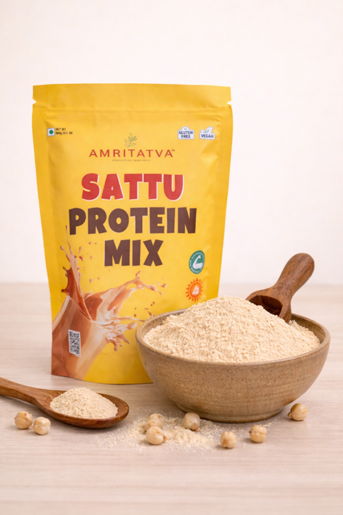 Amritatva Sattu Protein Mix - traditional sattu with mushroom powder, no artificial flavours